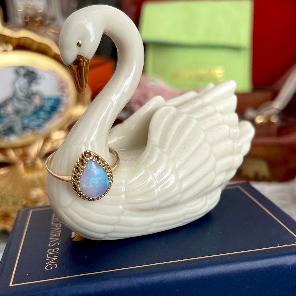 Teardrop 14k Opal Ring OCTOBER BIRTHSTONE